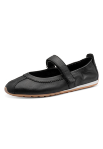 Tamaris Damen Leder Ballerina 1-22145-46-001 Frauen Schuhe Riemchen Schwarz