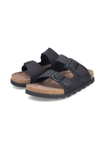 Rieker Herren Pantolette flach Pantoletten 21190-00 Black