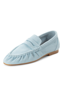 Tamaris Damen Leder Moccassin 1-24205-46-880 Frauen Schuhe Slipper Hellblau