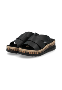 Rieker Damen Pantoletten V7989-00 Keilabsatz Slipper Black