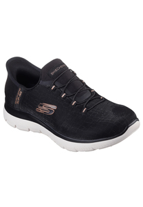 SKECHERS Damen Slip-Ins Summits Classy Night Sneaker 150128 BKRG Black Rose Gold