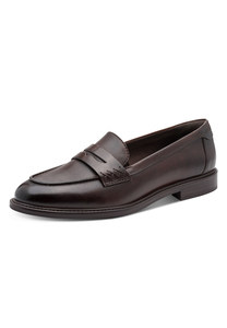 Tamaris Damen Leder Slipper 1-24660-45-366 Frauen Loafer Schuhe Dunkelbraun