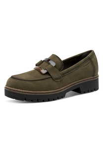 Tamaris Damen Leder Slipper 1-24722-43-722 Frauen Loafer Schuhe Dunkelgr�n