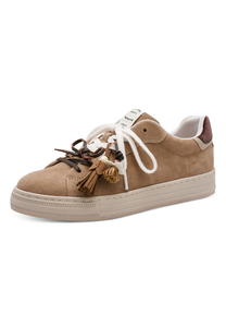 Tamaris Damen Leder Sneaker 1-23708-47-310 Frauen Low Top Schn�rschuh braun