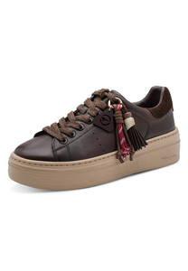 Tamaris Damen Leder Sneaker 1-23775-47-304 Frauen Schn�rschuh braun