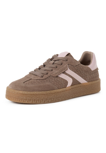 Tamaris Damen Leder Sneaker 1-23723-44-357 Low Top Frauen Schuh Braun/Rosa