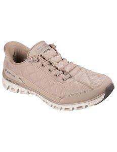 Skechers Damen GLIDE-STEP-AT EASE Cozy Fit Slip-Ins Sneaker Taupe