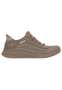Skechers Damen BOBS Squad 4 Dire Step Slip Ins Sneaker Dark Taupe