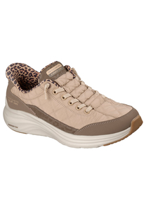 Skechers Damen Contour Foam Leopard Dream Slip Ins Sneaker Brown