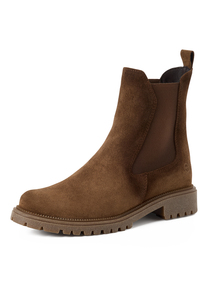 Tamaris Damen Chelsea Boot Lederstiefel Stiefelette 1-25427-41-3C0 Braun