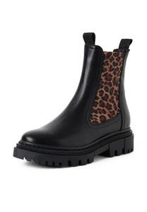 Tamaris Damen Leder Chelsea Boot Stiefelette Frauen 1-25491-41-090 schwarz