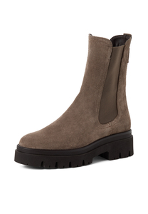 Tamaris Damen Leder Chelsea Boot 1-25992-41-378 Frauen Stiefelette Taupe