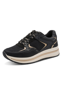 Tamaris Damen Sneaker 1-23735-47-098  Frauen Low Top Plateau Schuhe schwarz
