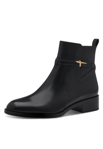 Tamaris Damen Leder Stiefelette 1-25321-43-001 Frauen Boot Flat schwarz 