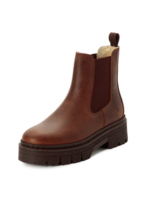 Tamaris Damen Leder Stiefelette 1-26450-47-305 gef�ttert Chelsea Boot Braun