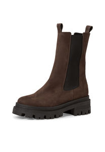 Tamaris Damen Leder Chelsea Boot 1-25498-41-304 Stiefel Warmfutter Braun