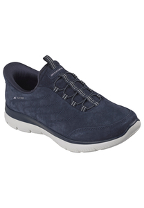Skechers Summits Luxe Stride Sneaker Slip On Chocolate Navy