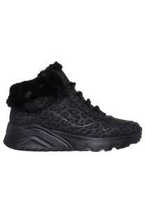 Skechers M�dchen UNO LITE Winterboots Schn�rboots  Schwarz Leo