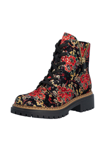 Rieker Damen Biker Boots Anflechter Machart Textil Multi