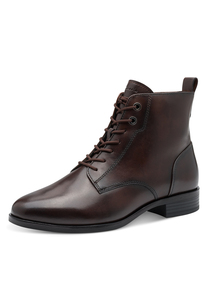 Tamaris Damen Leder Stiefelette 1-25121-43-304 Frauen Lace Boot Flat Braun