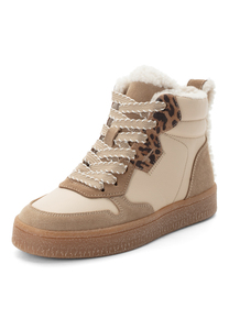 Tamaris Damen Leder Sneaker High 1-25244-47-344 Frauen Warmfutter Beige