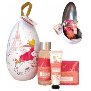 Easter No. 4 - Bade- und Pflegeset mit Kirschblte (3-teilig) von Raphael Rosalee Cosmetics - Oster-Badegeschenkset mit Osterei gefllt mit Duschgel, Handcreme & Seife 