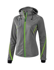 Erima Softshell Jacket Function - grey melange/green gecko