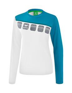Erima 5-C Longsleeve - white/oriental blue/colonial blue