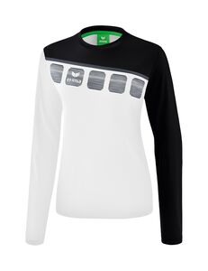 Erima 5-C Longsleeve - white/black/dark grey