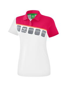 Erima 5-C Poloshirt Function - white/love rose/peach