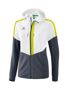Erima Squad Training Jacket With Hood - white/slate grey/bio lime