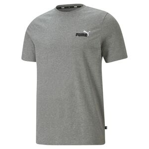 Puma ESS+ Embroidery Logo Tee-Medium Gray Heather