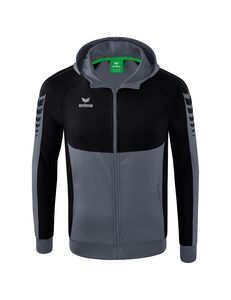 Erima Six Wings Training Jacket With Hood - slate grey/black