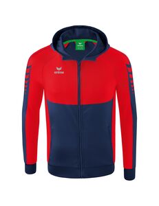 Erima Six Wings Training Jacket With Hood - new navy/red