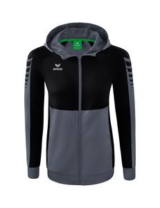 Erima Six Wings Training Jacket With Hood - slate grey/black