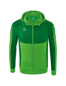 Erima Six Wings Training Jacket With Hood - green/smaragd/white