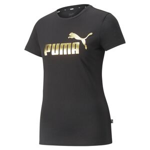 Puma Ess   Metallic Logo Tee - puma black-gold foil