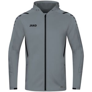 Jako Trainingsjacke Challenge Mit Kapuze - steingrau/schwarz