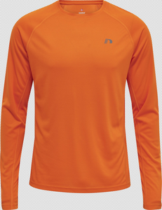 newline Men Core Running T-Shirt L/S - orange tiger