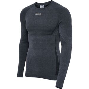 Hummel Hmlte Mike Seamless T-Shirt L/S - black/asphalt melange