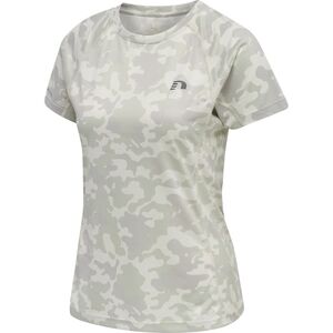 newline Women Running T-Shirt S/S - oyster mushroom aop