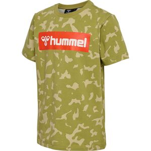 Hummel hmlRUSH AOP T-SHIRT S/S - green olive