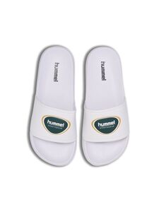 Hummel POOL SLIDE BADGE - white/green