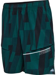 Hummel Hmlcourt Aop Pocket Shorts - rain forest