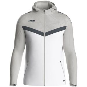 Jako Kapuzenjacke Iconic - wei/soft grey/anthra light