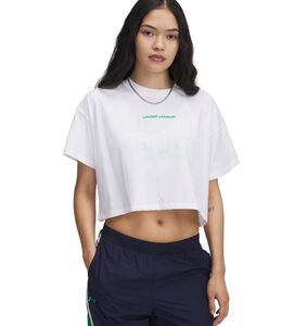 Under Armour Ua W Varsity Mix Hw Ss Crop - white