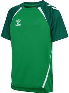 Hummel Hmllead 2.0 Jersey S/S Kids - jelly bean/evergreen