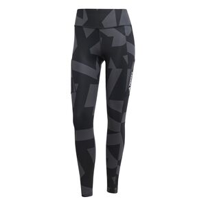 adidas W Mt Tights Aop - carbon/black/black/bl