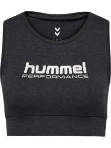 Hummel Hmlpulse logo light support bra - black melange