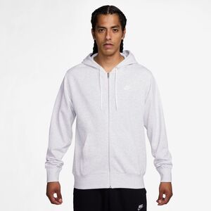 Nike M Nk Club Ft Fz Hoodie - birch heather/white/white